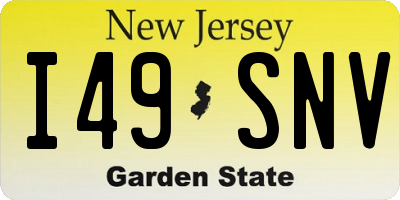 NJ license plate I49SNV
