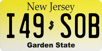 NJ license plate I49SOB