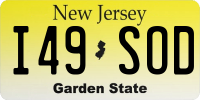 NJ license plate I49SOD