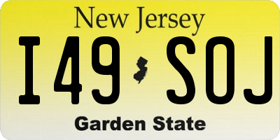 NJ license plate I49SOJ