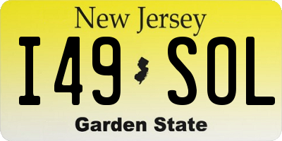 NJ license plate I49SOL