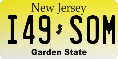 NJ license plate I49SOM