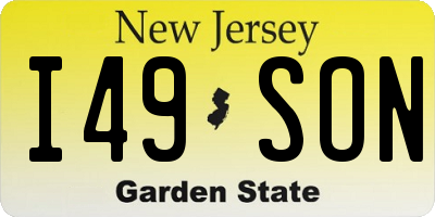 NJ license plate I49SON