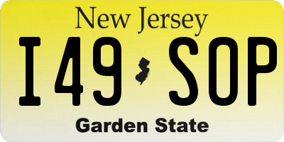 NJ license plate I49SOP