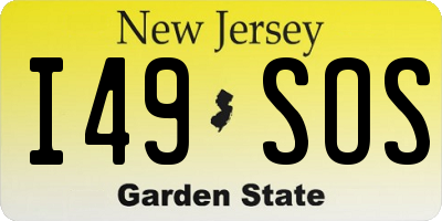 NJ license plate I49SOS