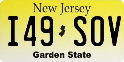 NJ license plate I49SOV