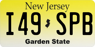 NJ license plate I49SPB
