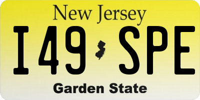 NJ license plate I49SPE