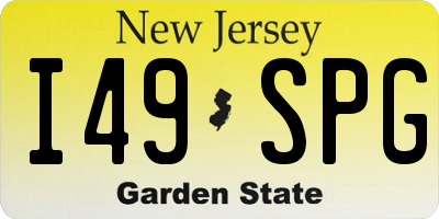 NJ license plate I49SPG