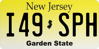 NJ license plate I49SPH