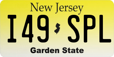 NJ license plate I49SPL