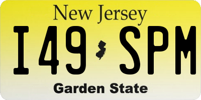NJ license plate I49SPM