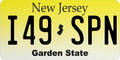 NJ license plate I49SPN