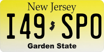 NJ license plate I49SPO