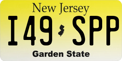 NJ license plate I49SPP