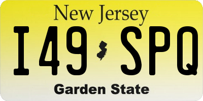 NJ license plate I49SPQ