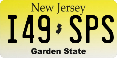 NJ license plate I49SPS