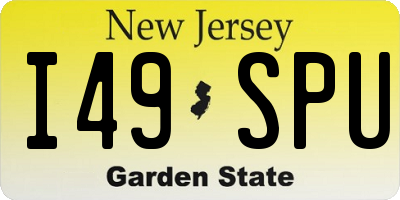 NJ license plate I49SPU