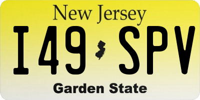 NJ license plate I49SPV