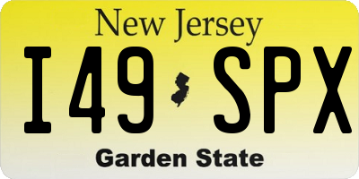 NJ license plate I49SPX