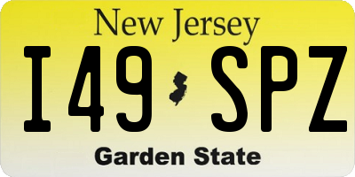 NJ license plate I49SPZ
