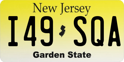 NJ license plate I49SQA
