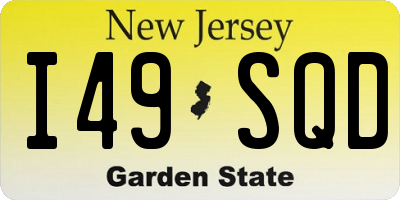 NJ license plate I49SQD