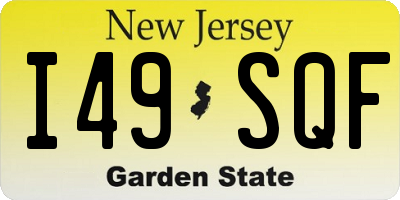 NJ license plate I49SQF