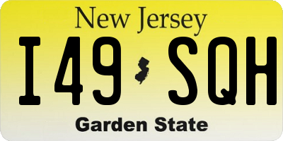 NJ license plate I49SQH