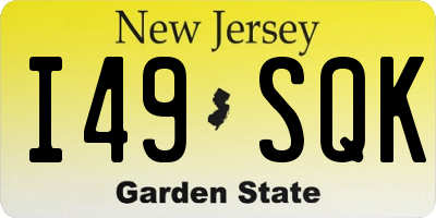 NJ license plate I49SQK