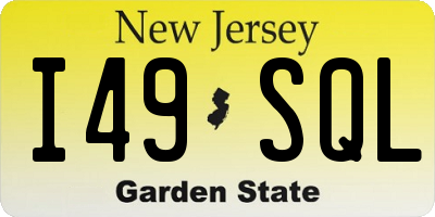 NJ license plate I49SQL