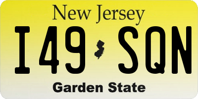 NJ license plate I49SQN