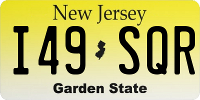 NJ license plate I49SQR