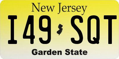 NJ license plate I49SQT
