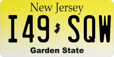 NJ license plate I49SQW