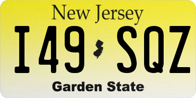 NJ license plate I49SQZ