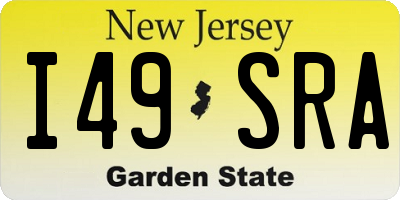 NJ license plate I49SRA