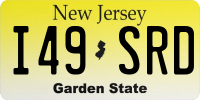 NJ license plate I49SRD
