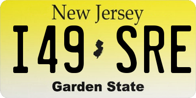 NJ license plate I49SRE