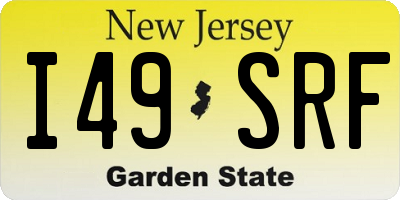 NJ license plate I49SRF