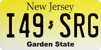 NJ license plate I49SRG