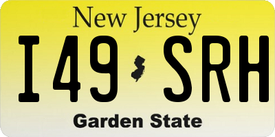 NJ license plate I49SRH