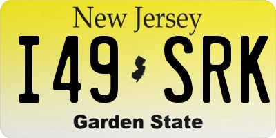 NJ license plate I49SRK