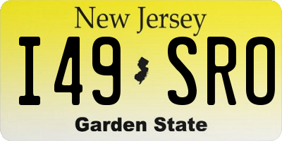 NJ license plate I49SRO