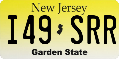 NJ license plate I49SRR