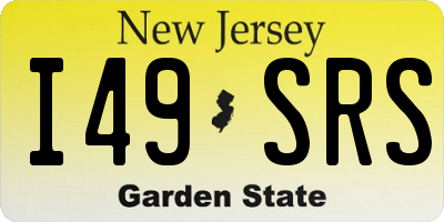 NJ license plate I49SRS