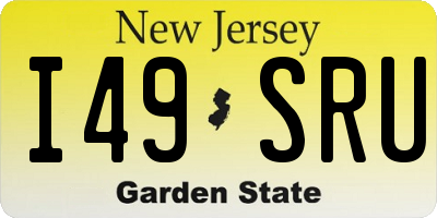 NJ license plate I49SRU