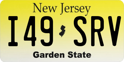 NJ license plate I49SRV