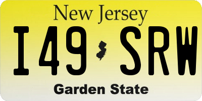 NJ license plate I49SRW