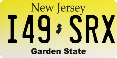 NJ license plate I49SRX